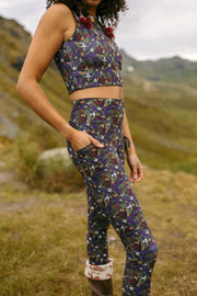 Earned it Leggings in Nightcap print, side view